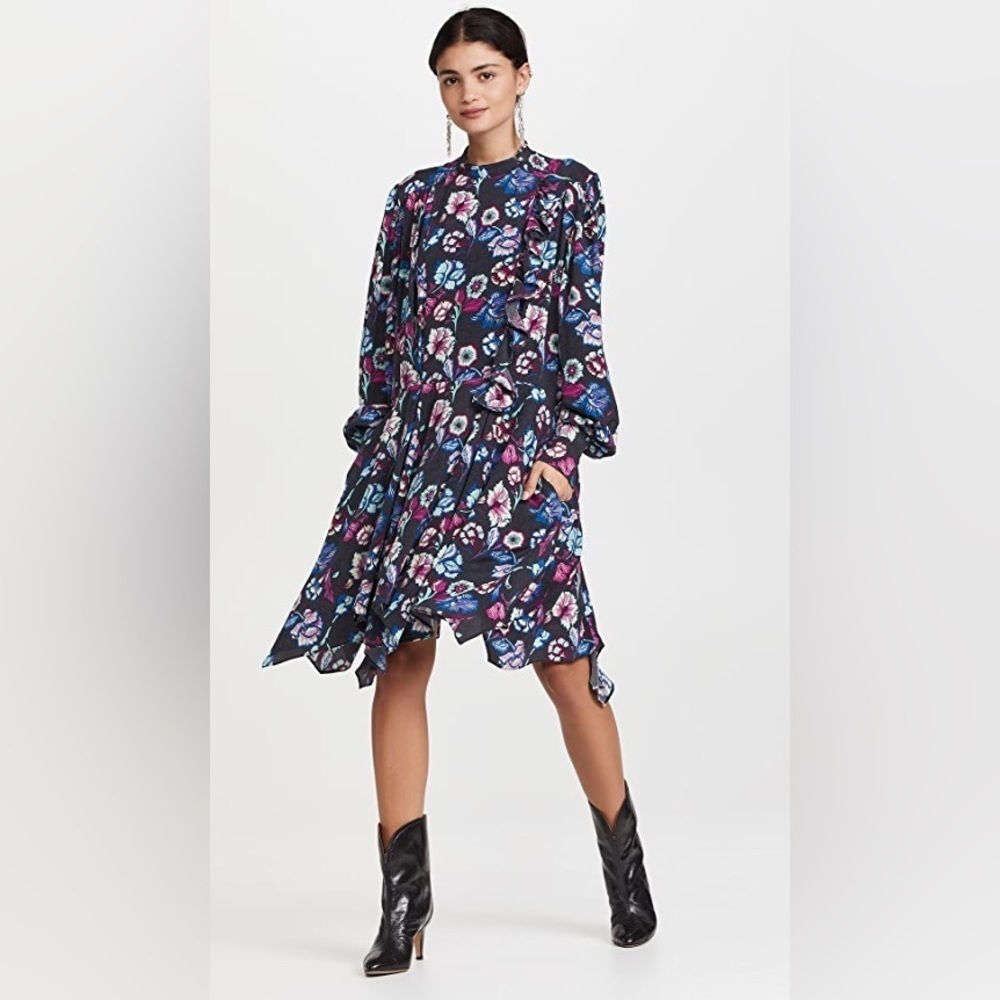 Isabel Marant Verikio Dress in Faded Night Sz M